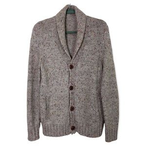 Express Chunky Cardigan Sweater Tan w Colorful Speckles Oversized Button Down